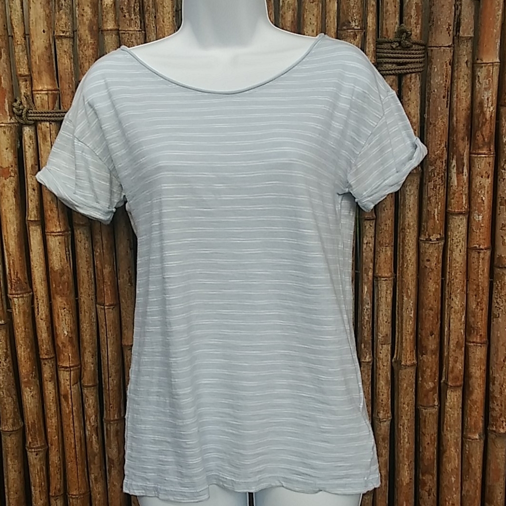 Gap ladies XS cotton striped shirt rolled sleeves